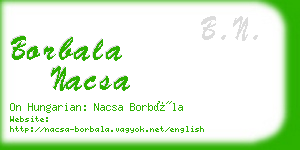 borbala nacsa business card